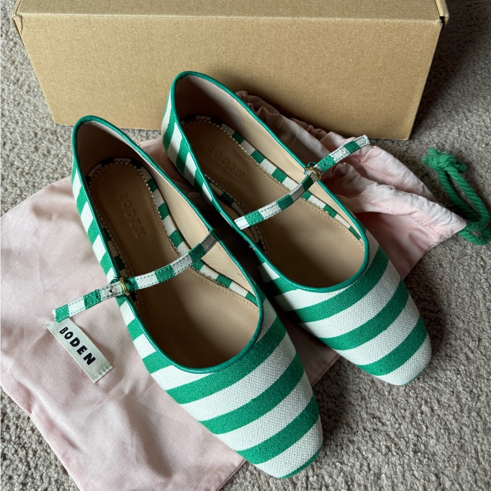 NWB Striped Mary Jane flats